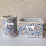 ♡再販♡ ハンドメイド 「アクリルポット」「セパレートBOX」セット売り 人気の リバティ風