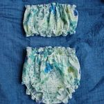 【blue　swim】ベアトップ・フリルビキニ　リバティ×裏地なし 水遊び用水着/80～100 ・1～3歳（試作品） 