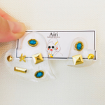 (No.43)(ピアス)ターコイズハートクリアピアス