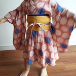 こどもふれあ浴衣　ゆかたワンピ　コーラルシェル