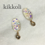 【一点もの】キラキラオーロラピアス／イヤリング