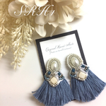 オリジナルピアス 春ピアス  ビール刺繍ピアス