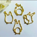 4個セット♡どんぐりを持ったリス フクロウ ミミズク 動物の空枠 レジン枠  狐 きつね キツネ