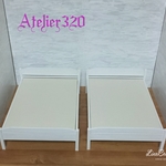 3lu10ki7re様専用 ベッド Dタイプ 32cm  ダブルサイズ(2個) ミニチュア家具 ドールハウス