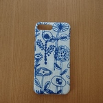 ★希少★*受注製作*レターオブフラワー*ホワイト×ブルー*mina  perhonen*iPhoneケース*iPhoneカバー*スマホケース*スマホカバー
