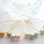 再再販・・・春パステルカラーシュガーパールｓドロップピアス