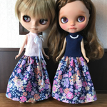 花柄ドレス二枚組 リカちゃん ブライスサイズ