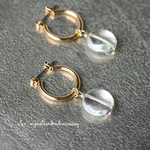 コイン水晶フープチタンピアス（イヤリング）