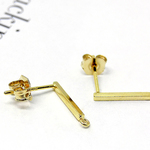 ゴールド【1ペア】シンプルスティックのピアススタッド K16GP SV925 ピアス金具 M11G