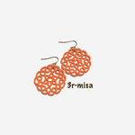 ［再販］  タティングレース  ちょっぴり大きめまあるいピアス  ＊orange＊