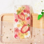 「いちごガーデン」押し花 ケース Galaxy/Xperia iPhoneX/8/8plus/7/7plus/6s/6splus/6/6plus/5s/5/SE