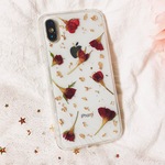 「バラ金箔」押し花 ケース Galaxy/Xperia iPhoneX/8/8plus/7/7plus/6s/6splus/6/6plus/5s/5/SE