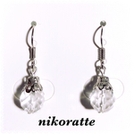 キラキラ❤水晶 1粒ピアス／イヤリング