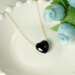 *N11*高品質オニキスAAA（ぷっくりハート型）☆ネックレス