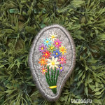 お花の刺繍ブローチ✴︎432