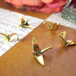 つる 鶴パーツ 9ピン付き 5個入り ゴールド アクセサリーパーツ 和風 ap21