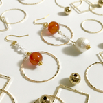 アシンメトリー*ﾟカーネリアンピアス/イヤリング