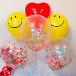 6個セットred smile birthdayコンフェッティバルーン