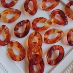 【6個】 30×21mmべっこう プラスチックチェーン 
