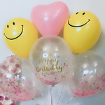 6個セットbaby pink smile birthdayコンフェッティバルーン