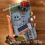 ☺︎刺繍入りiPhone7・8Plus手帳型ケース☺︎