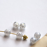 6mm すりガラス風*frosty silver star beads*  ビーズ シルバー