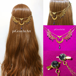 バックカチューシャ ❥Angel 聖なる翼と聖なる月α 大天使の髪飾り 〜ガブリエル〜