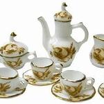 ミニチュア陶器のティーセット＊セピアの薔薇＊６客セット