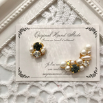 ビジュー✳︎ピアス&イヤーカフセット【グレー】
