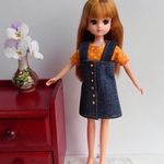リカちゃん服　デニムサロペットスカートとブラウス
