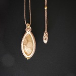 フォシルコーラル macramé necklace