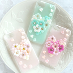 お花のスマホケース♡iPhoneケースハート