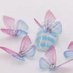 ネイルチャーム レジン シフォン バタフライ 2個  20mm 15mm バイオレット ブルー 