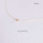三粒ロンデル/3mm/SWAROVSKI/シンプル華奢ネックレス シルバーカラーok
