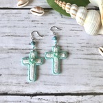 刺繍ピアス＊クロス（L）