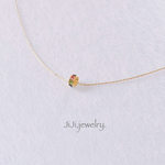 一粒ロンデル/5mm/マルチカラー/SWAROVSKI/シンプル華奢ネックレス