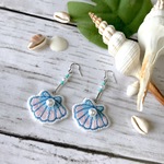 刺繍ピアス＊シェル（L）