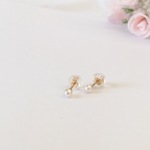 10K☆あこや真珠の一粒ベビーピアス
