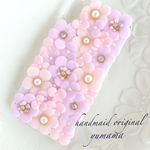 お花のスマホケース♡iPhoneケースラベンダー色