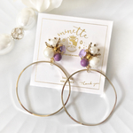 ♡gold hoop purple♡