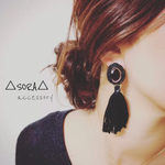 △ ビーズ刺繍ピアス✴︎ブラック