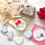 【母の日ギフト】【受注生産】［母の日までの到着ご予約受付中］【2018.4 新作】アイシングクッキー・コーヒーギフトセット（カーネーション柄）