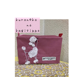 SALE＊送料無料＊プードル刺繍のスクエアポーチ