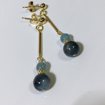 ブラックレイン アクアマリンとアクアマリンのピアス  イヤリング
