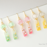 フルーツカラー風鈴のイヤリング、ピアス   