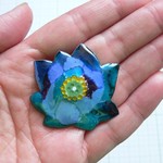 七宝焼・青い夜の花