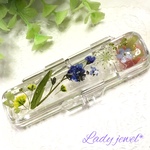 ＊押し花印鑑ケース＊可愛い小花たち(忘れな草)