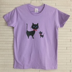 SALE!  T-shirts - クロネコ親子 LAVENDER