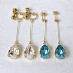 【new!】スワロフスキーの揺れるキラキラ雫型 pierce/earring
