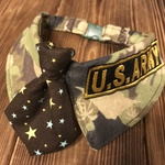犬・猫31～34  cocoちゃんネクタイチョーカーNEO　U.S.ARMY・ビンテージ・迷彩・恐竜